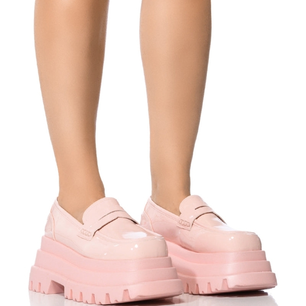 AZALEA WANG ALEO BASIC FLATFORM LOAFER IN PINK